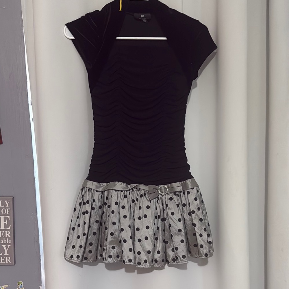 Amy Byer Black Dress with Silver Accents